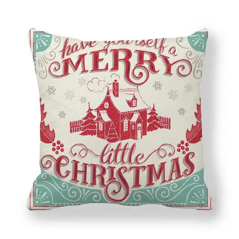 Christmas Decoration Cushion Watercolour Tree Snowman Red Pink Throw Pillow Home Decor Decor Pillowcase