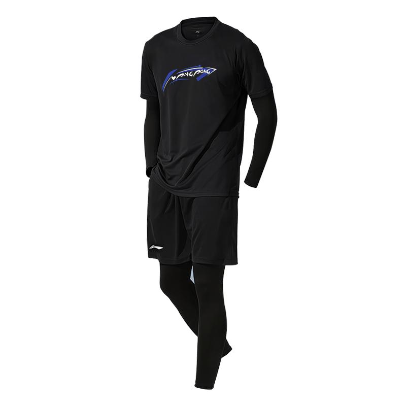 

Li Ning Беговая Спортивная Компрессионная Тренировочная Одежда Комплект Лонгслив Длинные Штаны Короткий Рукав Шорты Мужская Активная Одежда Черный YZMB-AHSV611+LSKV407 S