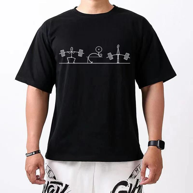 

Фитнес Тяжелая атлетика Узор Мужские футболки Принт Хлопковая футболка Забавные топы Футболка Летняя Повседневная Корейская Уличная Мужская Одежда#Цвет S