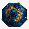 1pc Stained Glass Roses Automatic Open/Close Umbrella Compact Folding Umbrella, All-Season Portable Umbrella for Women/Men F1124089