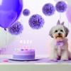 1pcs Set 7.8inch Purple Paper Hanging Flowers Pom Pom Paper For Birthday Party Pom Pom Paper Balls Flower Balls Paper