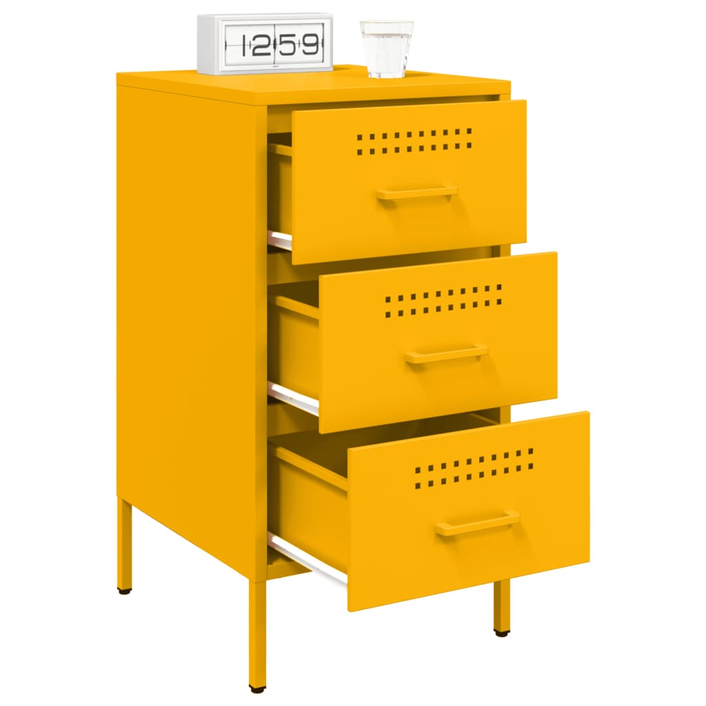Nightstand Mustard Yellow 36 x 39 x 68 cm Steel