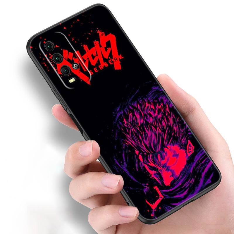 Anime Berserk Guts Silicone Phone Case For Xiaomi Redmi Note 11 10 9 8 Pro 11T 10T 10S 9S 8T 9 9A 9C 9T Black Cover Coque Funda
