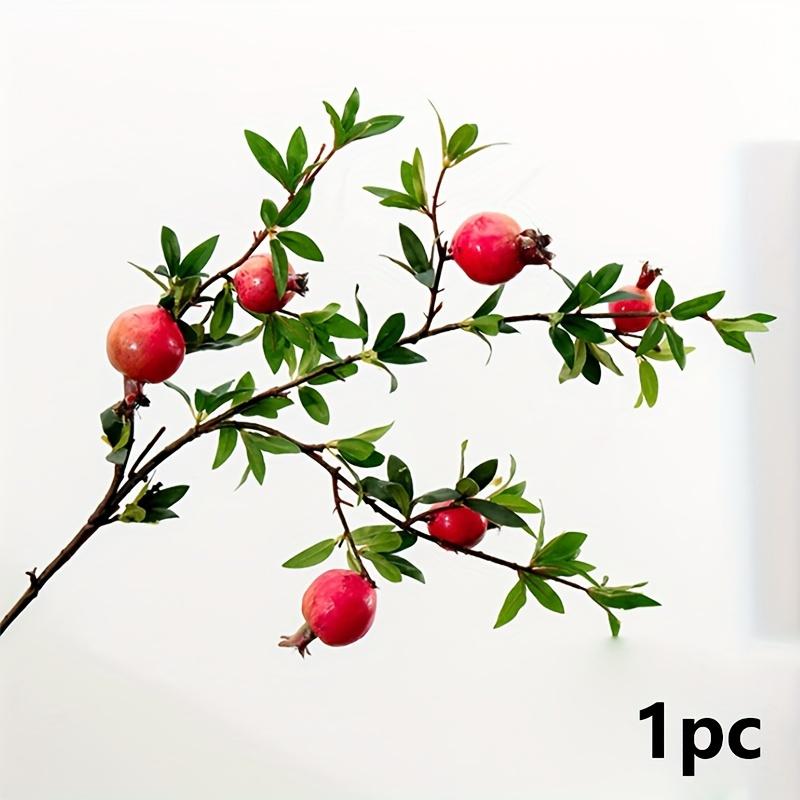 

1шт искусственные ветки граната, поддельные зеленые растения, веточки для домашнего декора 1pc красный