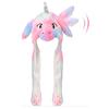 Animal Hat with Ears Moving Jumping Pop Up Beating Hat Plush Holiday Cosplay Dress Up Funny Gift for Kids
