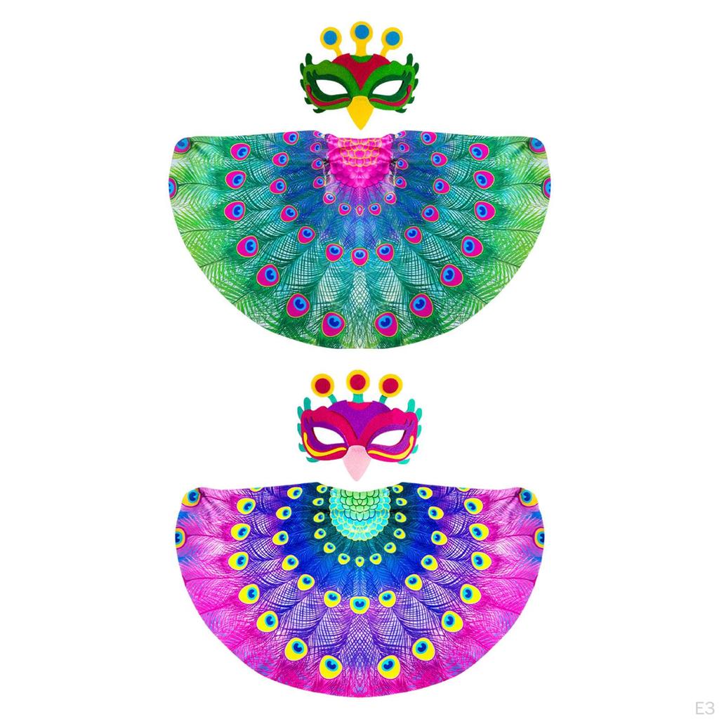 Peacock Cape with Carnival Role Play Halloween Dress Up for Child Toddler