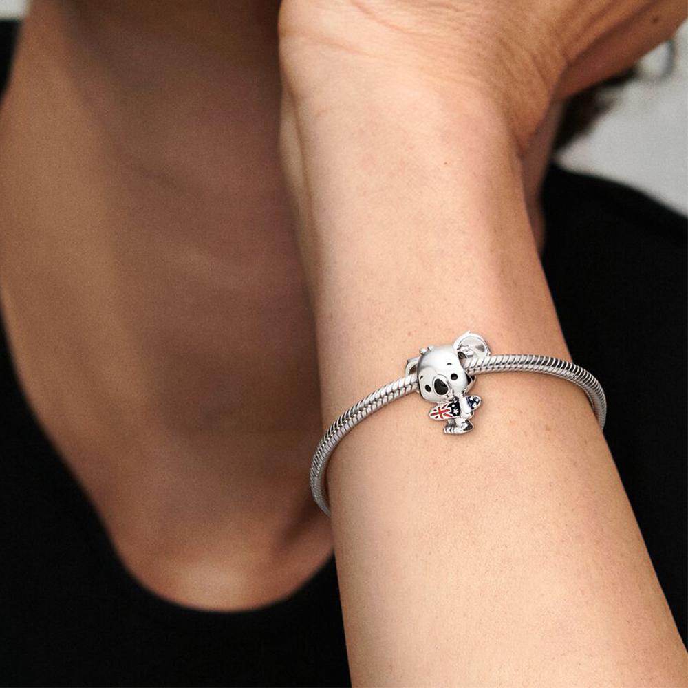 Niedlicher Koala, Akita, amerikanischer Kondor, Wahrzeichen, ikonische Tier-Charm-Perlen, S925-Silber, für die Herstellung von Damenarmbändern