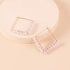 ins cold wind geometric square pearl earrings French retro, European and American design sense fashion temperament earrings