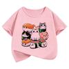 Funny Sushi Cat Food Design Printed T Shirts Short Sleeve Kids Children's T-shirt Boys Girls Summer Spring Cute Top Tee Shirt