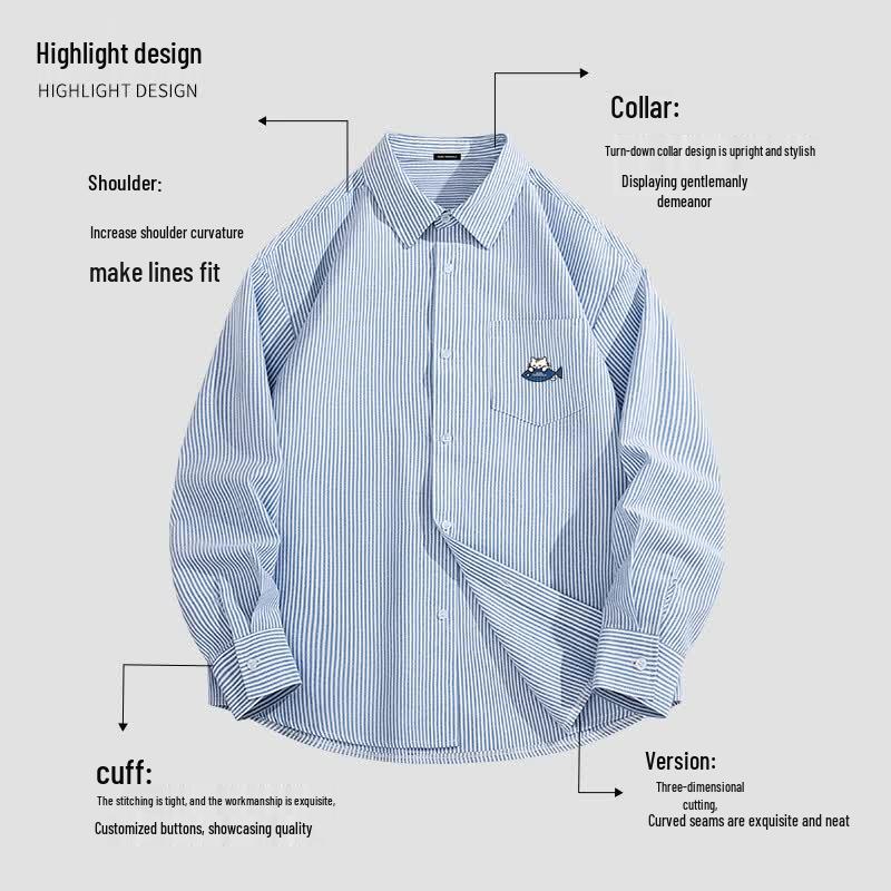 Mark Fairwhale Men's Oxford Striped Long Sleeve Shirt