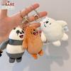 12cm Classic We Bare Bears Cartoon Plush Small Pendant Keychain School Bag Hanging Doll Ornament Christmas Birthday Gifts
