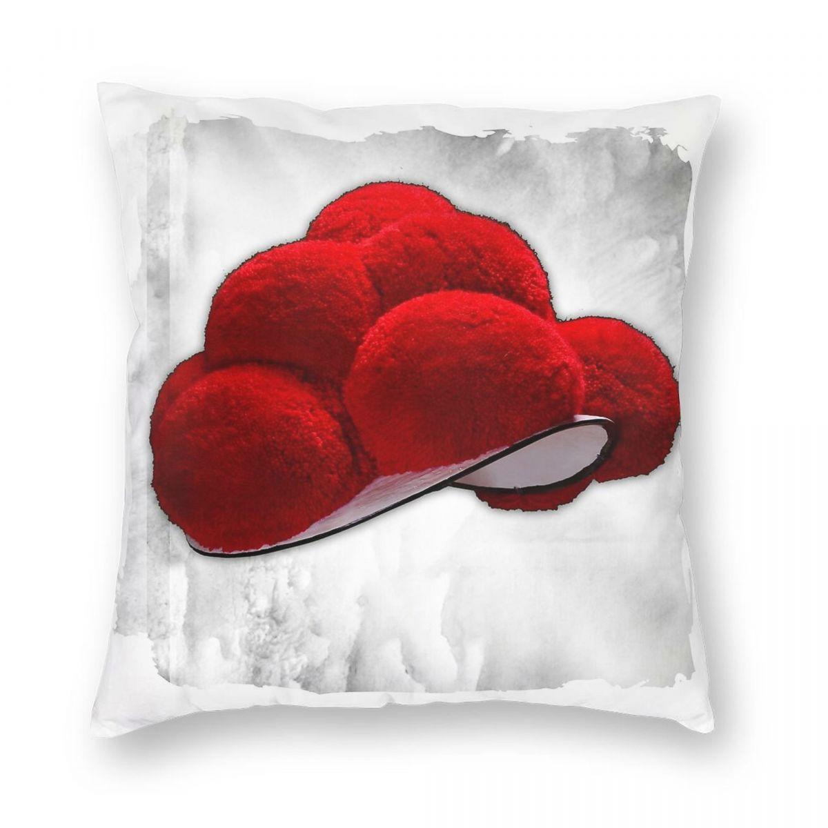 

Red Bollenhut Square Pillowcase Polyester Linen Velvet Pattern Zip Decor Pillow Case Bed Cushion Cover 18 30x30cm