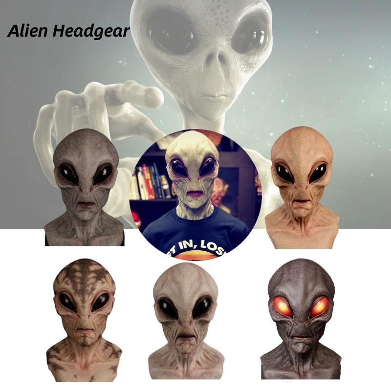 Einzigartiges Design Alien-Maske für Halloween Vollkopf-Alien-Maske mit furchteinflößenden Merkmalen