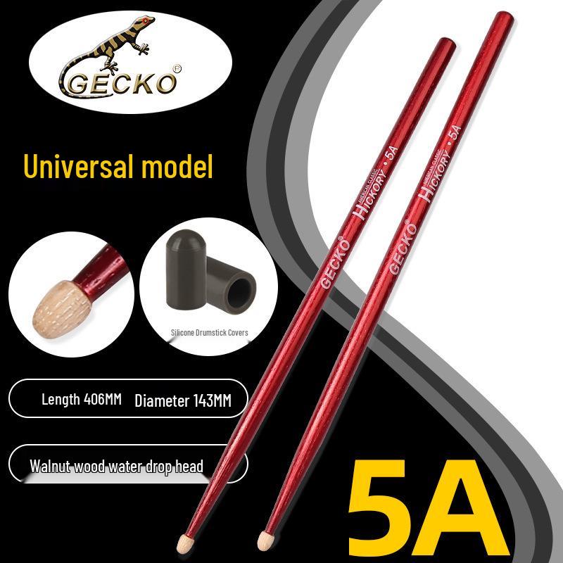 

American Hickory 5A & 7A Drumsticks with Practice Mute Pad for Beginners & Kids
