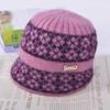 Winter New Hat Women's Fleece Warm Wool Knitted Hat Old Lady Hat