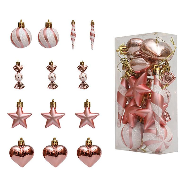 

Рождественские шары, украшения 13 шт./компл., подвесная подвеска в виде сердца, конфеты, звезда, украшение для дома 2025, подарки на Новый год Навидад