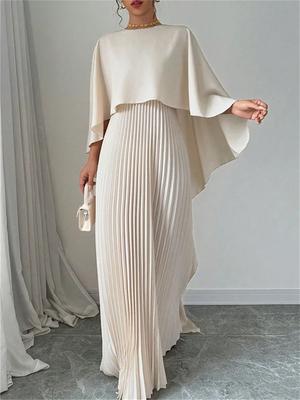 Fashion Women's Casual V-Neck Printed Long Sleeve High Waist Printed Dress