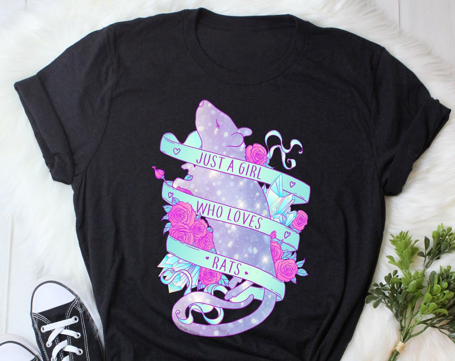 Rat Shirt, , Rat Lover Gift, Cute Rat T-shirt, Pet Lover Tshirt, Tee, Tops, Mouse, Rat Mom, Rattie, Just A Girl Who Loves Rats, Anime 150