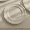 Tai Life French Retro White Embossed Ceramic Lace Plate for Breakfast & Dessert
