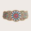 Beaded Bohemian Waist Belt With Firework Design And Elastic Closure For Festivals And Travel