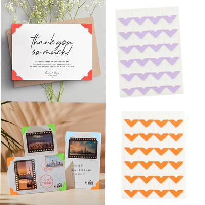 Easy Peel Photo Album Corners 12 Pack Decorative Paper Stickers for DIY Projects Multi Colored