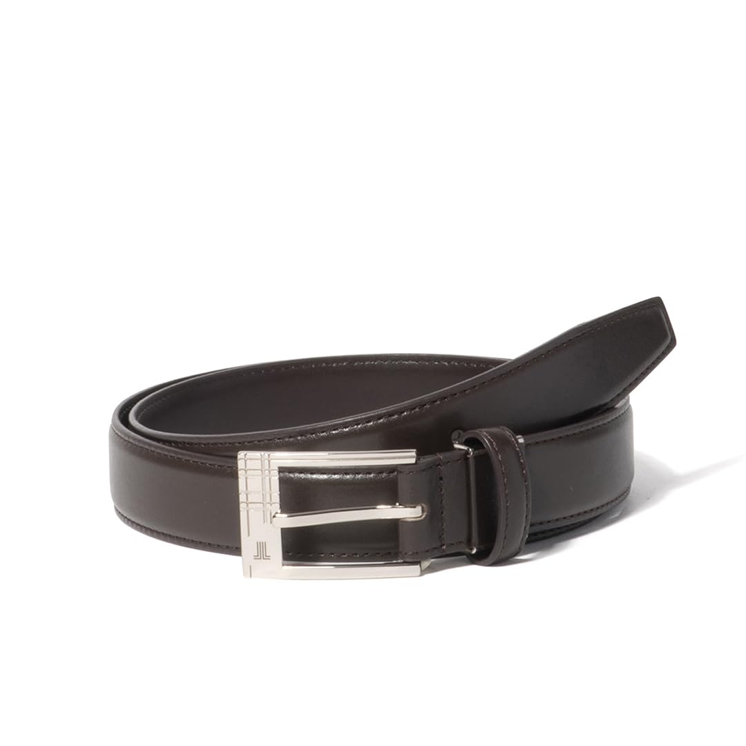 

[Lanvin Collection] 30mm Wide Smooth Leather Pin Belt for Men - Simple, High-Quality Leather, Suitable for Business, Commuting, and Everyday Life -