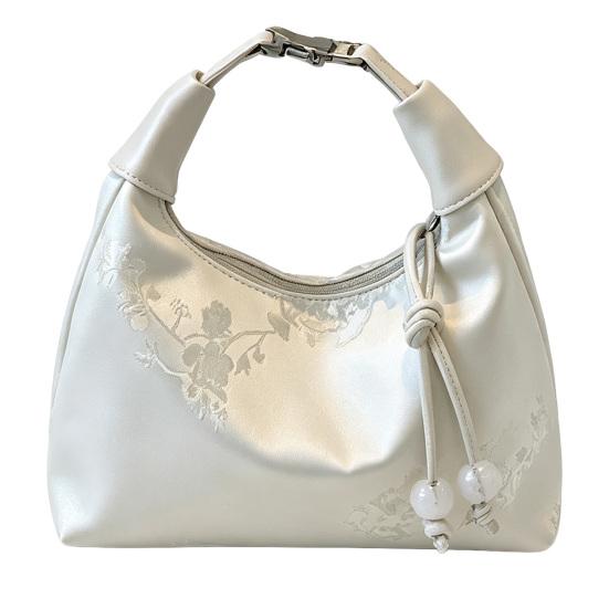 Embroidered Floral Handbag, Stylish Shoulder Bag, Chinese Style Crossbody Bag, Zipper Women Purse for Dates Parties