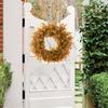 Artificial Fall Wreath for Front Door Autumn Orange Leaf Wreath Farmhouses Indoor Outdoor Window Wall Door Home Decors