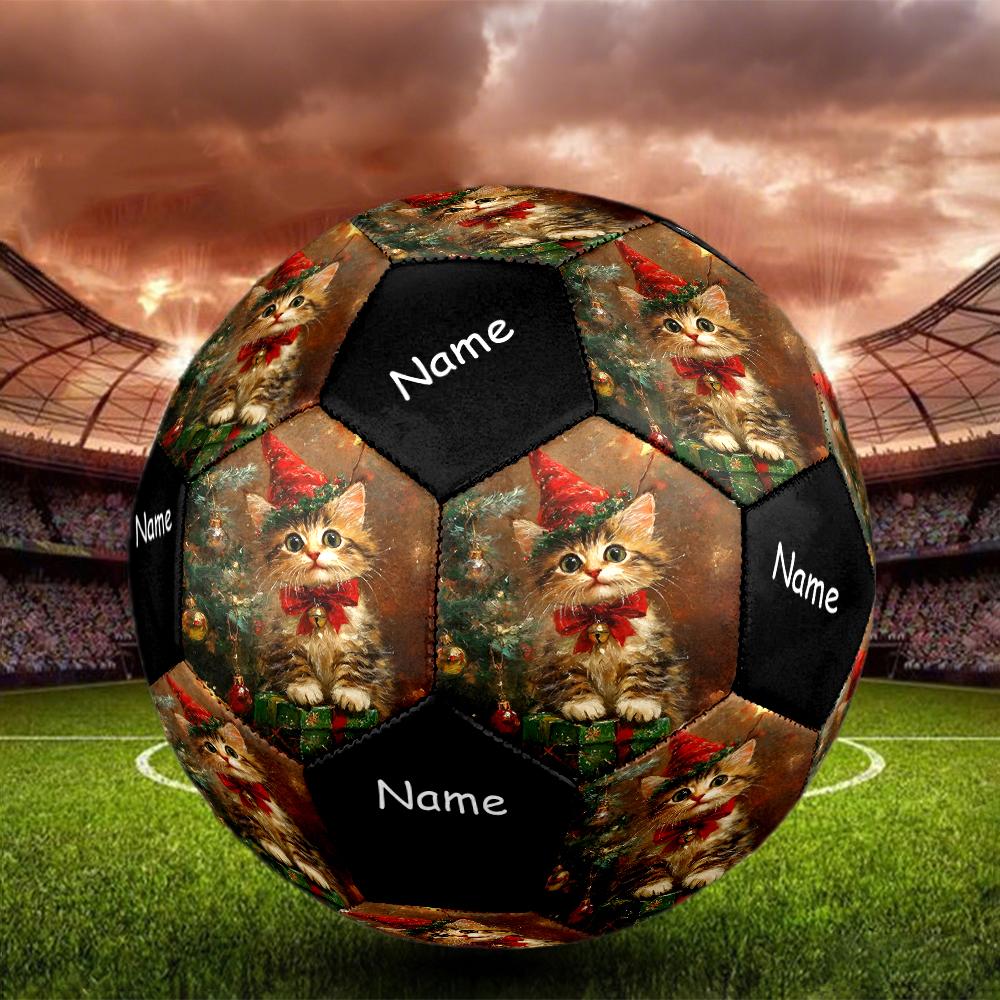 Custom Name Christmas Animals Theme Size 5 Soccer Ball, Suitable for Both Indoor and Outdoor Matches, a Gift Suitable for Everyone.