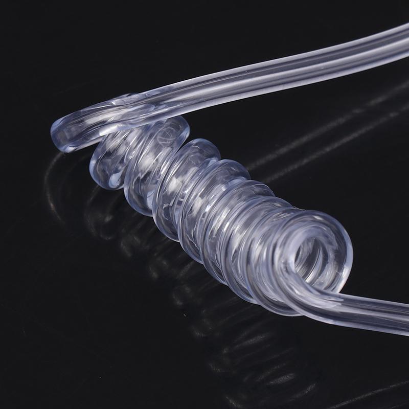 Two Way Radio Headset Acoustic Tube Single Air Conduit Replacement Transparent Coil Air Tube Earplug With Metal Clip