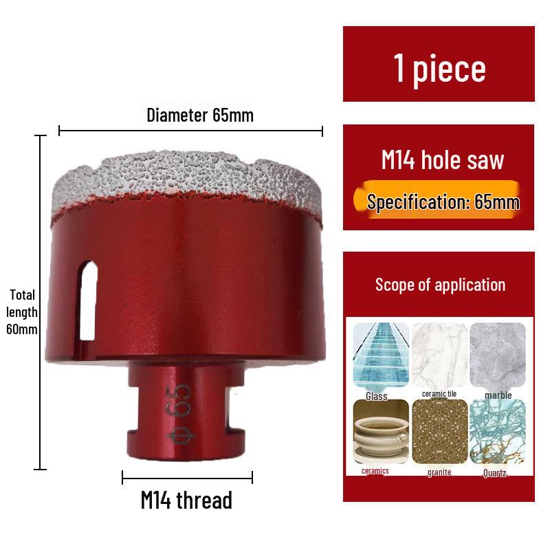 Pânză diamantată brazată M14 pentru gresie, marmură, piatră, sticlă - Bit de găurit pentru polizor unghiular pentru mărirea găurilor