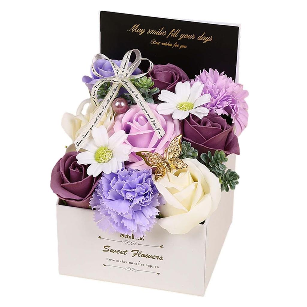 Soap Flowers Roses Bouquet in Gift Box Scented Soap Artificial Flowers Realistic & Delicate Scent for Women Mom Wife Gifts