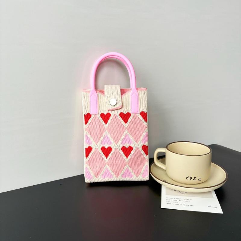 Mobile phone bag flower knitted bag niche versatile shoulder messenger bag trendy tote bag flower knitting