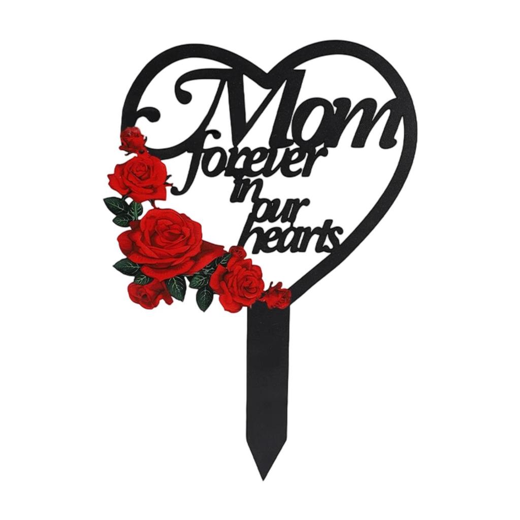Memorial Grave Marker Cemetery Decoration Remembrance Waterproof Burial Garden Stake for Anniversary Backyard Sign Party Lawn