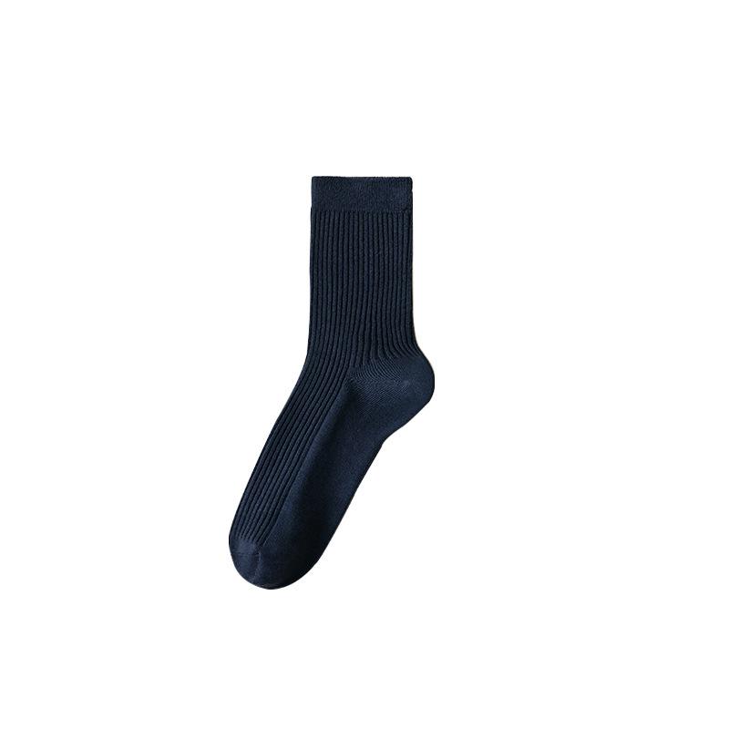 Double-needle Socks, Mid-calf Socks, Men's Cotton Trendy Long Socks, Autumn and Winter Styles, Pile Socks, Casual