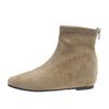 Skinny Autumn Small Beautiful Woman Inner Height Increase French Rad Short Boots Women's Short Boots Black No New Naked Boots Fashion