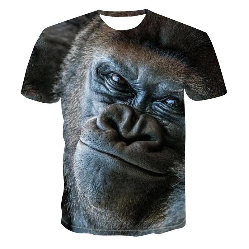 Summer Funny Gorilla T-Shirts Animal 3D Print Streetwear Men Oversized Short Sleeve T Shirt Women Tees Tops Clothing