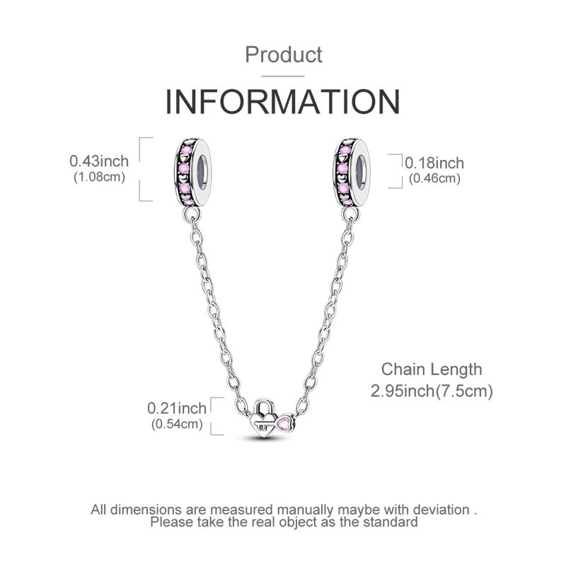 Cobre Coração Cadeado Chave Corrente Eterna Chaveiro Charms Pendentes Contas Ajuste Pulseira Colar Joias DIY