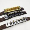High Performances Fixed Saddles Rosewood Bridge Electric Guitar Bridge Tailpiece with Golden Roller Saddles Easy to Use
