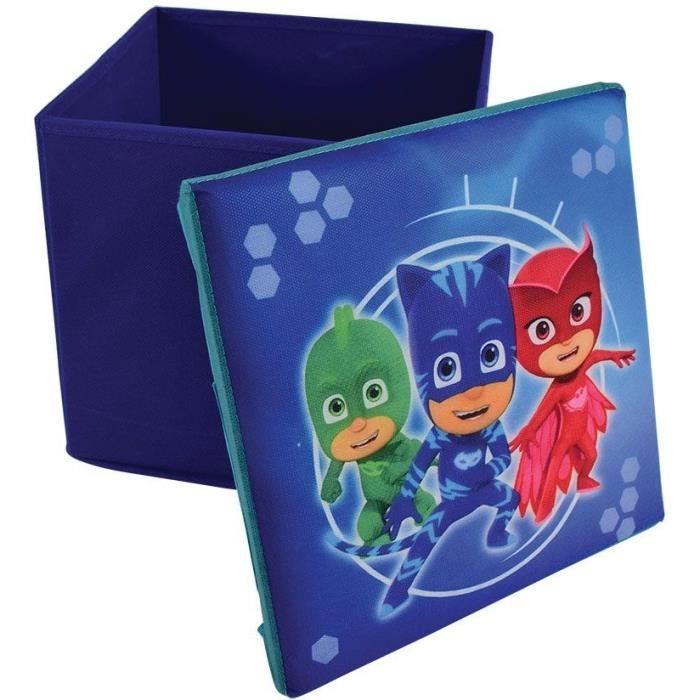 Fun House Pyjamasques ensemble table + 2 tabourets de rangements pliables pour enfant