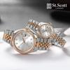 Relógio para Casal Saint Scott Sede Diamante Natural Genuíno Montagem Vidro de Safira ST5601, Relógios populares coreanos
