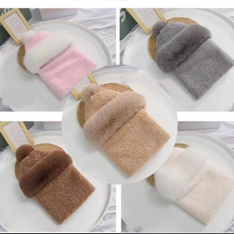 NORTHWOOD Winter Women's Beanies Hat with Plush Thickened Cycling Windproof Proof Scarf Mask Integrated Warm Ear Protection Hat