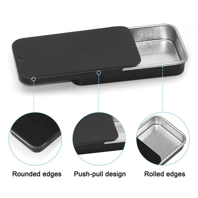 Tinplate Box Slide Lid Push Pull Box Drawer Balm Box Portable Box Mini Aromatherapy Jar Candy Small Iron Box Gift Box