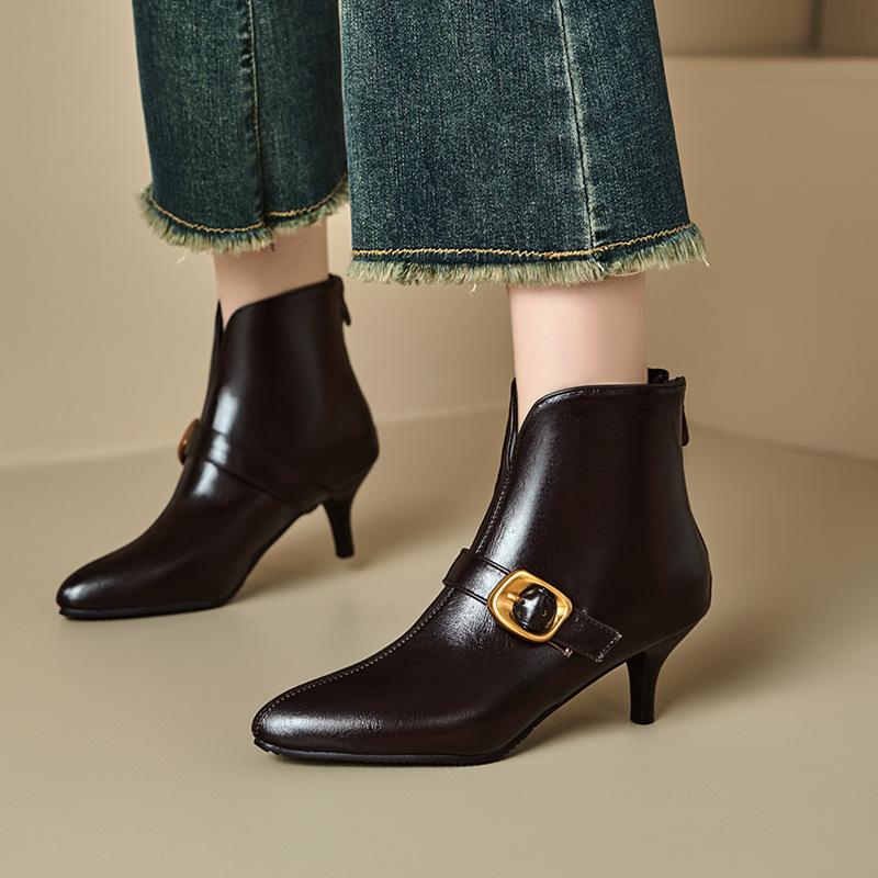 25 Chelsea Boots Martin Boots Fashion British High Heel Short Boots Belt Buckle Knight Boots 32-48 Boots