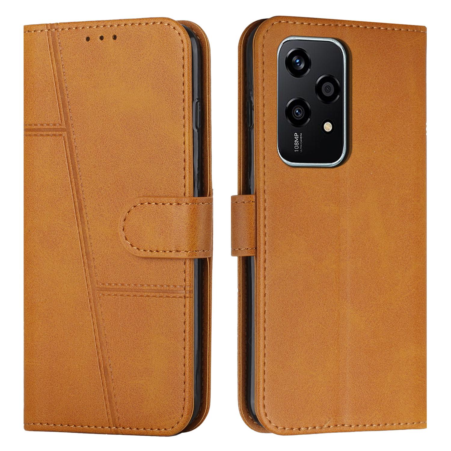 

Чехол для Honor 200 Lite Кожаный Чехол-подставка Защитная Накладка для Телефона Yellow