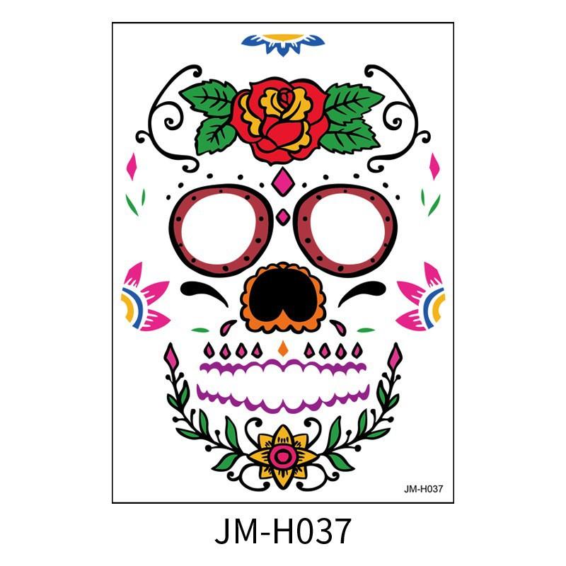 Waterproof Day of the Dead Face Tattoos - Durable Temporary Stickers for Halloween, Dia De Los Muertos & Costume Party Makeup