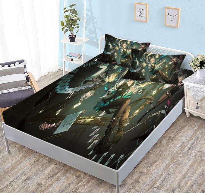 

Mattress (Single Piece) Set 3D Digital Printing Cartoon Yuanshen Mattress Set Supplies 90 * 200 (single bed hat)