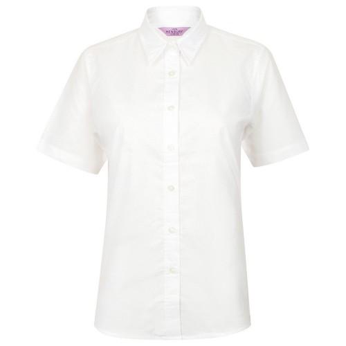 Henbury Womens/Ladies Oxford Classic Short-Sleeved Shirt