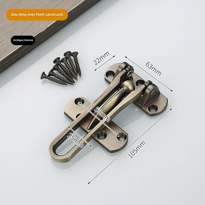 1Pcs Anti-Theft Buckle Door Buckle Door Bolt Door Lock Buckle Hasp Door Anti-Lock Buckle Household Thickening Mute Anti-Rust