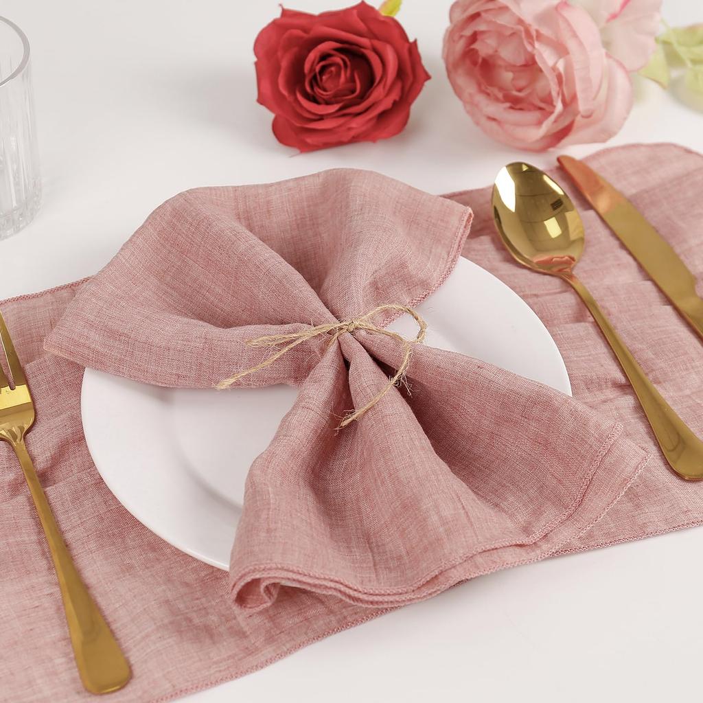Polyester Cloth Napkins 18 X 18 Inches Cheesecloth Napkins Table Dinner Versatile Reusable for Dining Parties Wedding Decoration